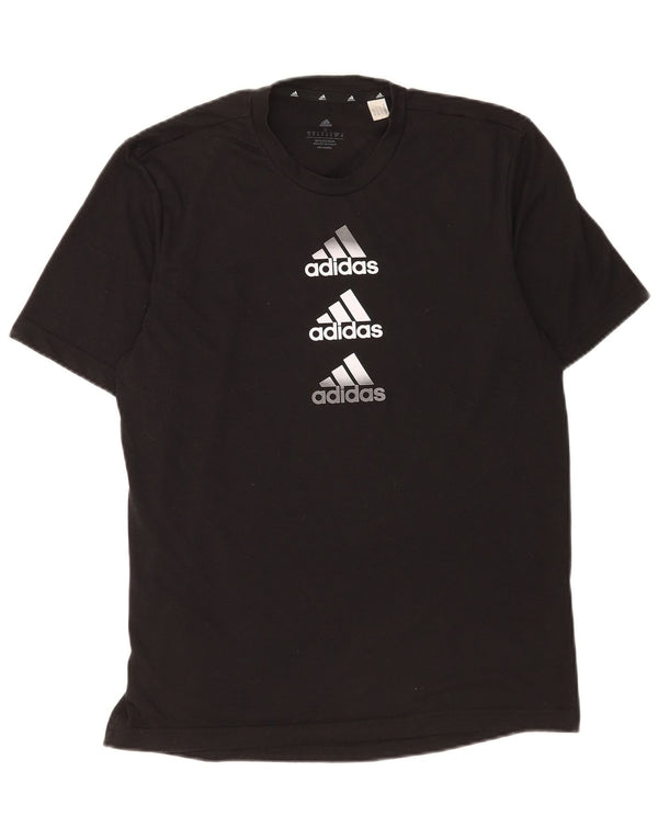 Adidas Hommes Aeroready Graphic T-Shirt Top Petit Noir Polyester