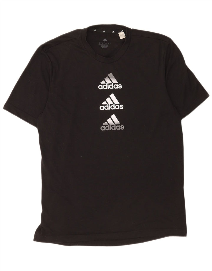Adidas Hommes Aeroready Graphic T-Shirt Top Petit Noir Polyester