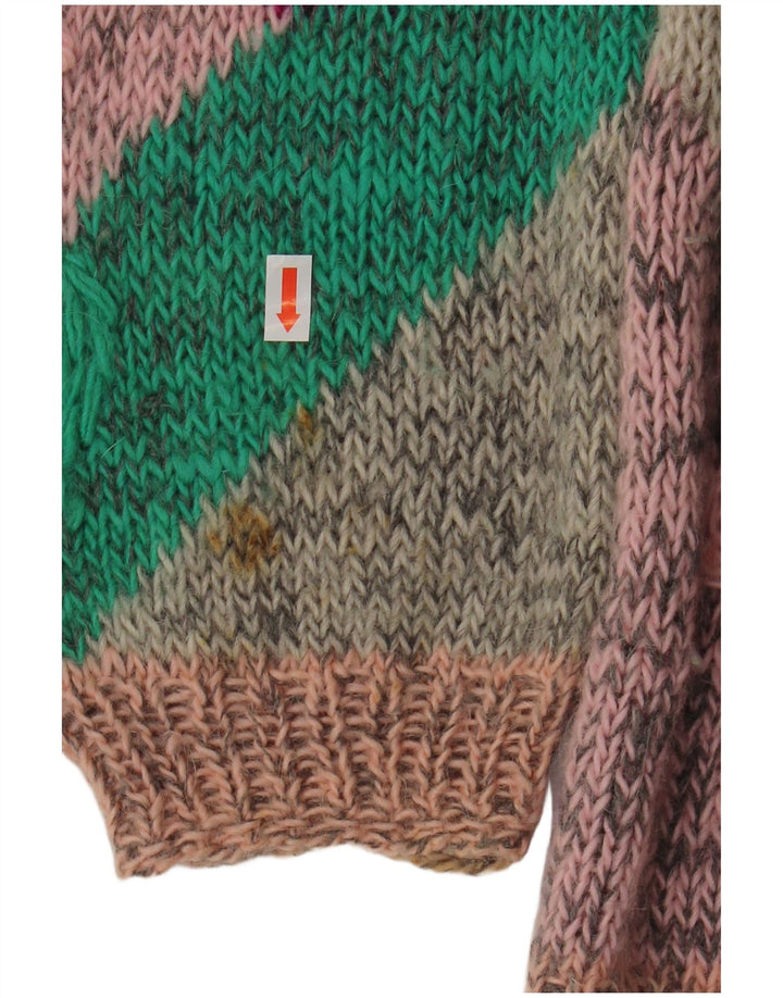 VINTAGE Femme Col Bateau Pull Pull UK 18 XL Multicolore Floral