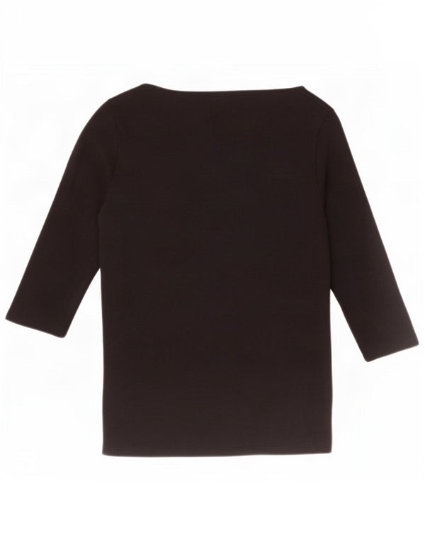 Tommy Hilfiger Haut à manches 3/4 pour femme UK 10 Small Noir Coton