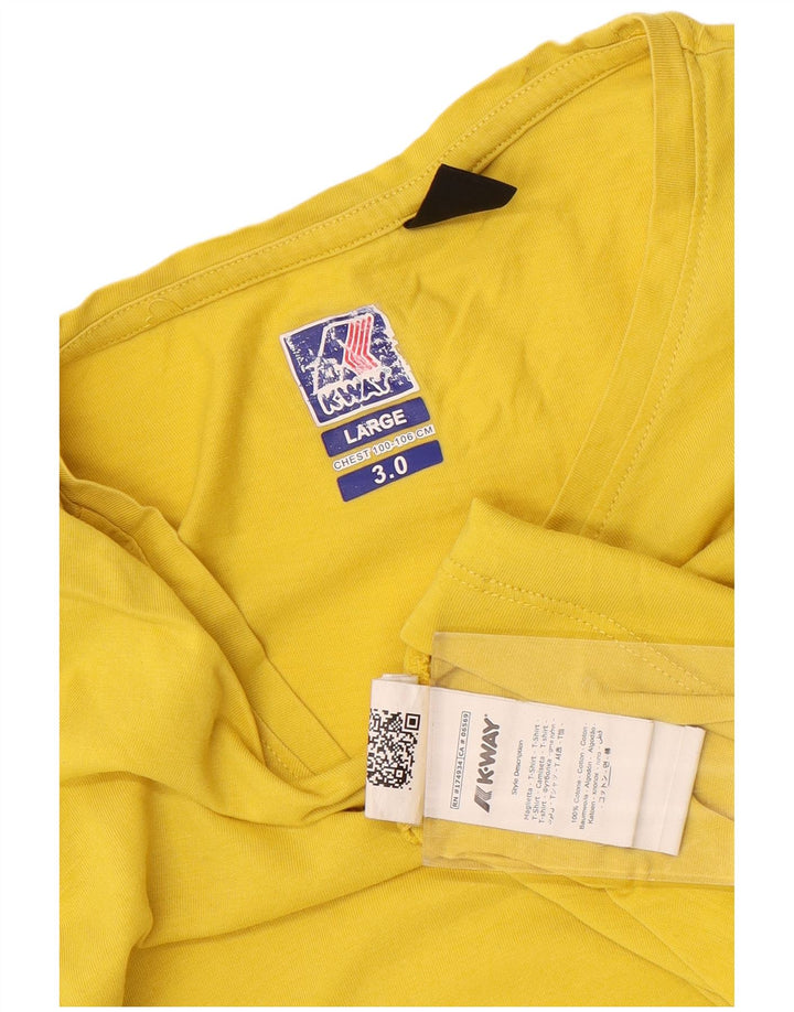 K-Way T-Shirt Homme Haut Large Jaune Coton