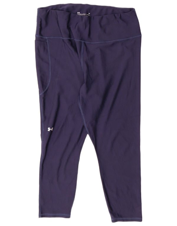 Under Armour Legging Capri de Compression pour Femme UK 20 2XL Bleu Marine Sports