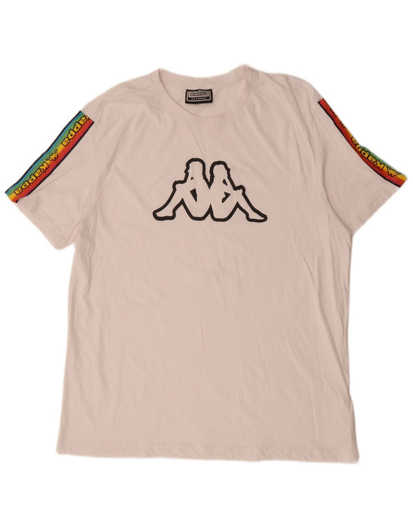 KAPPA T-shirt graphique pour homme 2XL en coton color block blanc