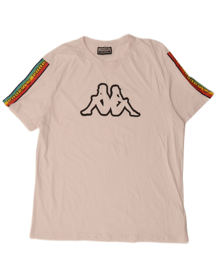 KAPPA T-shirt graphique pour homme 2XL en coton color block blanc