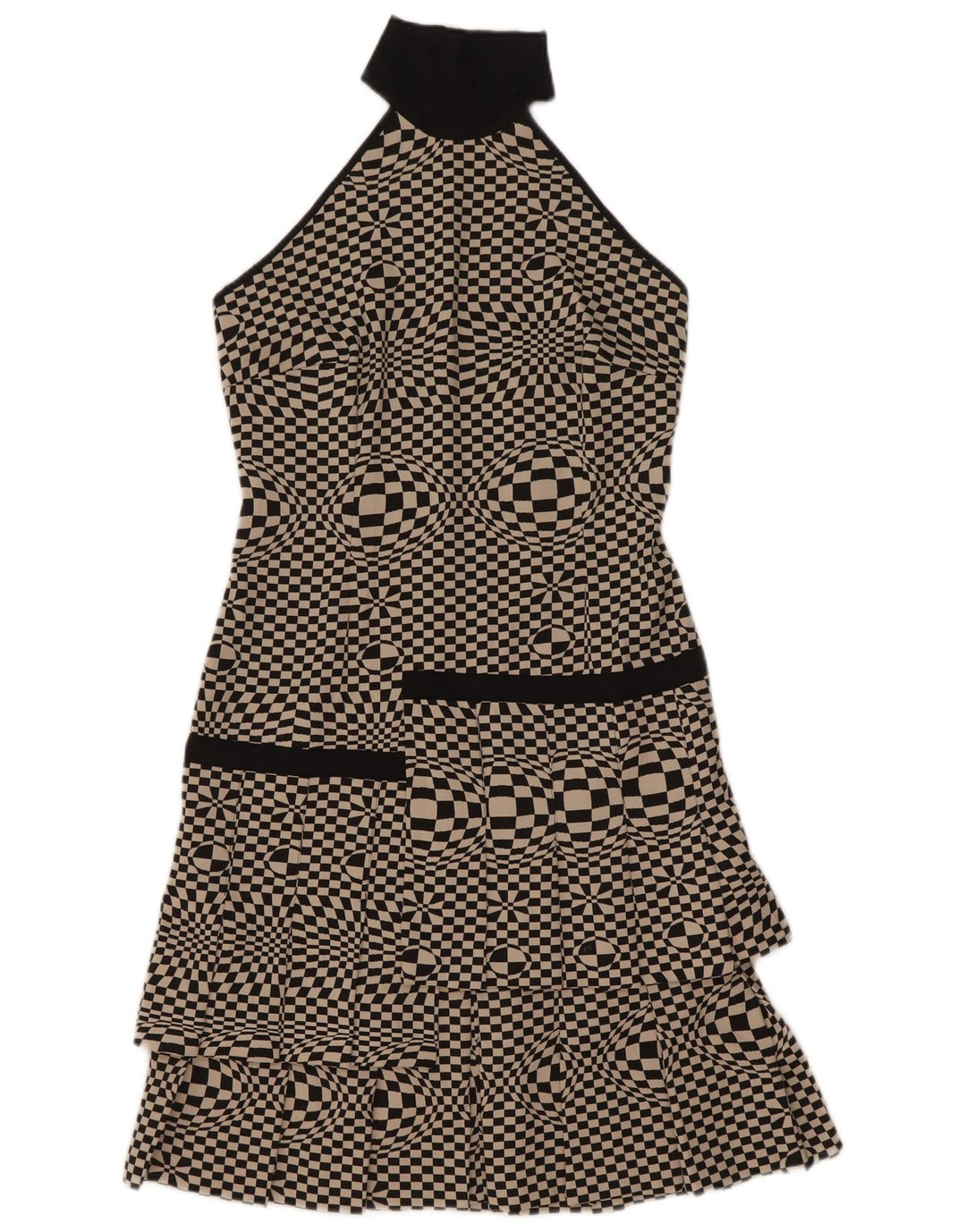 Flavio Castellani Robe Licou Femme IT 44 Moyen Noir Géométrique
