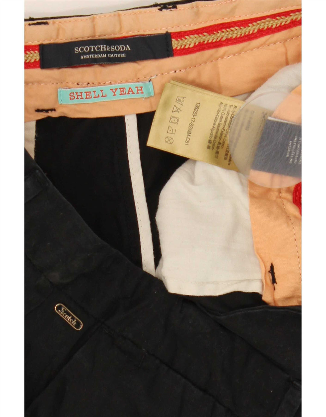 Scotch & Soda Short Chino Homme W33 Coton Noir Moyen