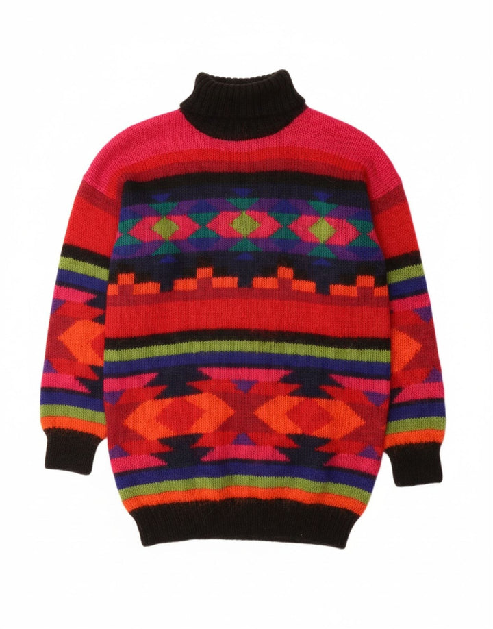 BHS Pull col roulé pour femme UK 10/12 Medium Multicolore