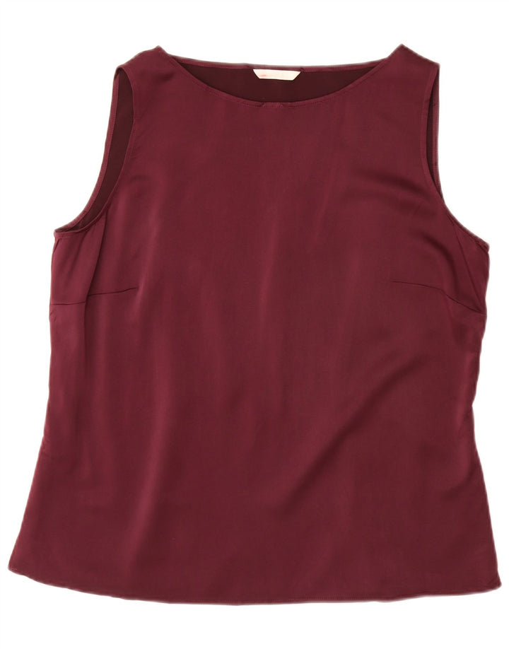 Marks & Spencer Chemisier sans manches pour femme UK 18 XL Bordeaux Polyester