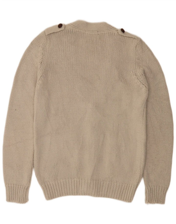 Zara Homme Cardigan Pull Large Beige Acrylique