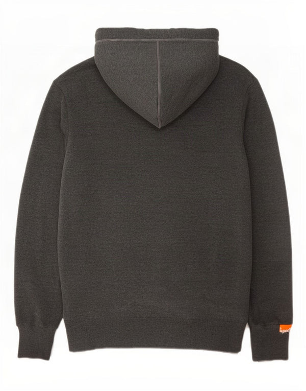 Superdry Pull à capuche zippé pour homme Large Gris Coton