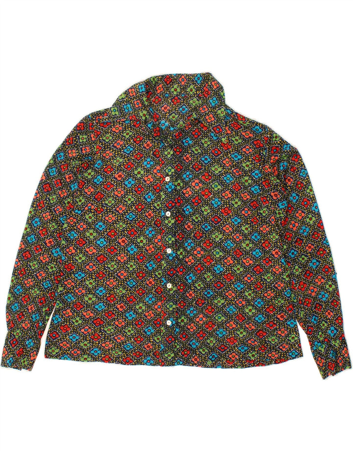 VINTAGE Womens Shirt Blouse UK 14 Medium Multicoloured Floral Vintage Vintage and Second-Hand Vintage from Messina Hembry 
