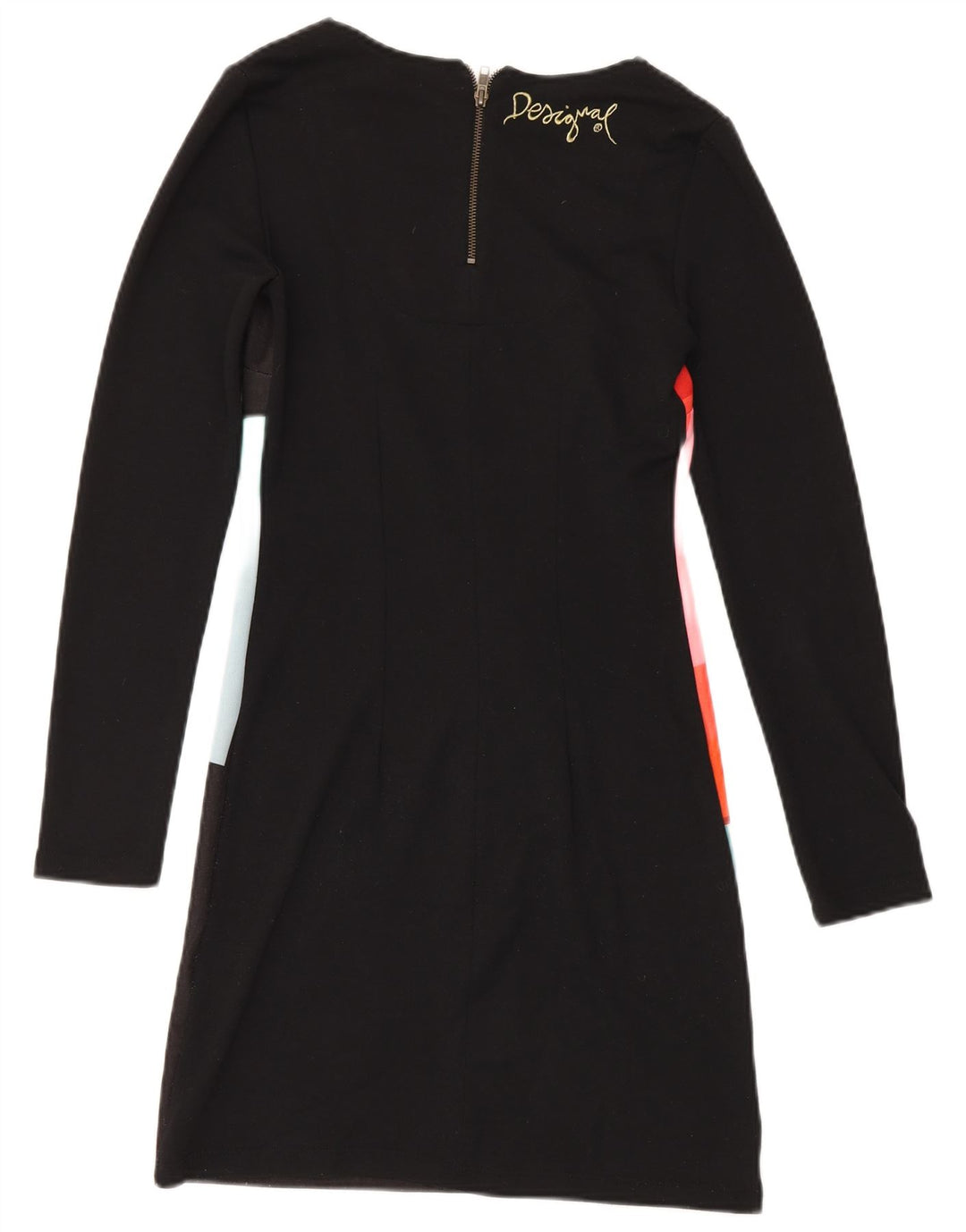 Desigual Womens Basic Dress UK 42 Medium Noir Géométrique Polyester