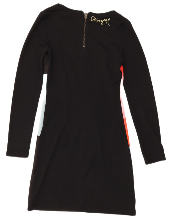 Desigual Womens Basic Dress UK 42 Medium Noir Géométrique Polyester