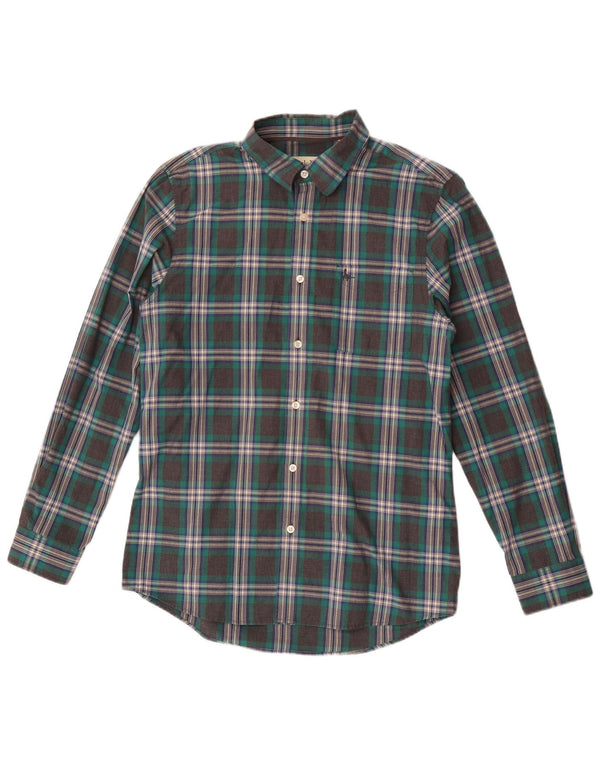 Jack Wills Chemise coupe classique pour homme en coton à carreaux vert moyen