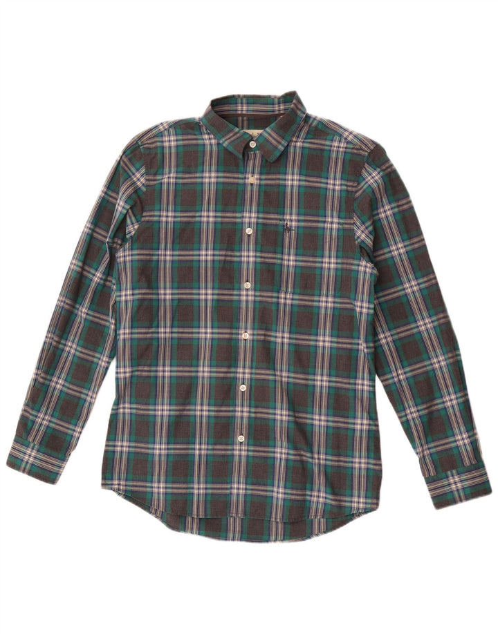 Jack Wills Chemise coupe classique pour homme en coton à carreaux vert moyen