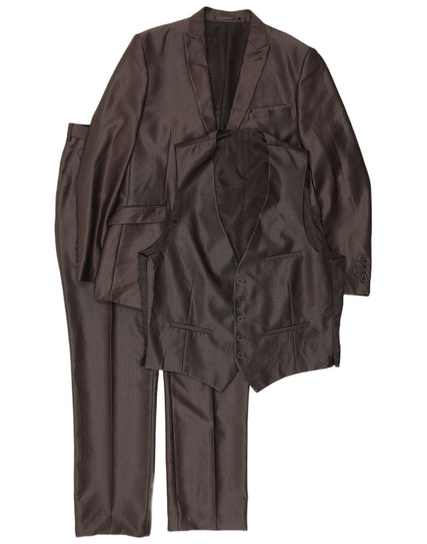 Angelo Litrico Costume 3 pièces pour homme EU 54 2XL W38 L30 Gris à fines rayures classique