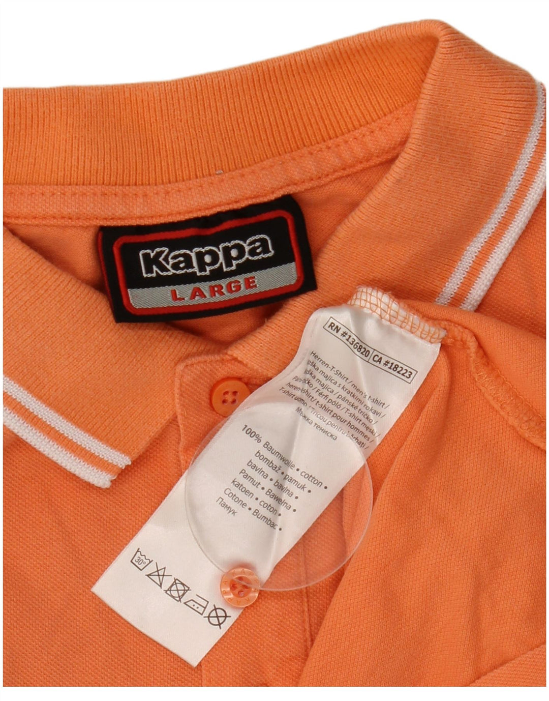 KAPPA Polo Homme Large Orange Coton