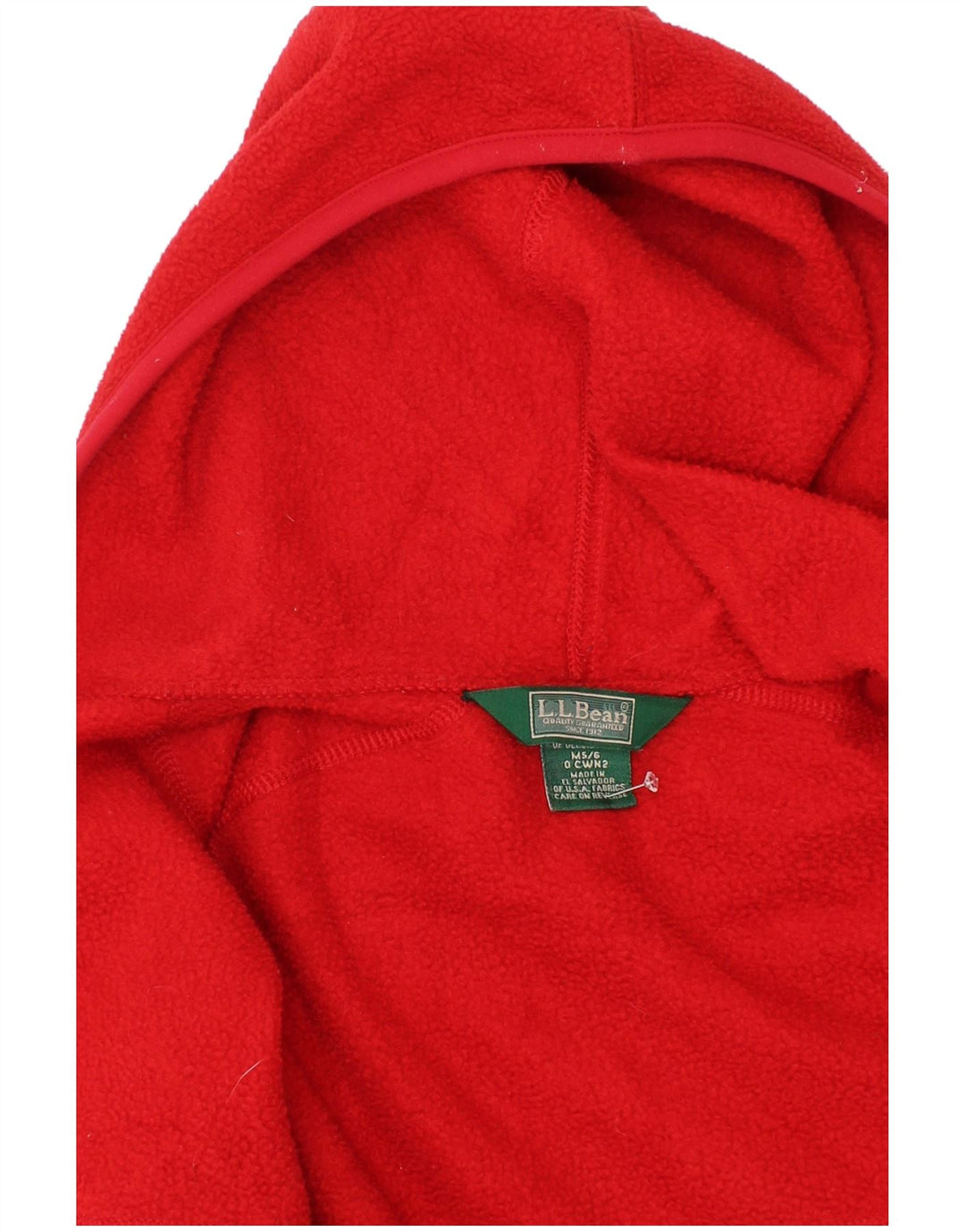 L.L.Bean Veste Polaire à Capuche Garçon 5-6 Ans Rouge Moyen Polyester