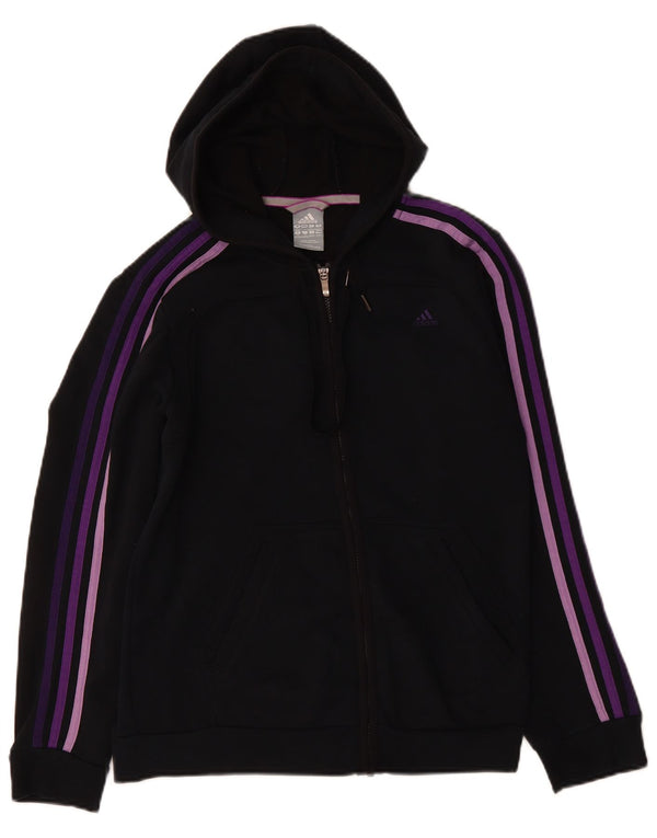 ADIDAS Pull à capuche zippé pour femme UK 16/18 Grand coton bleu marine