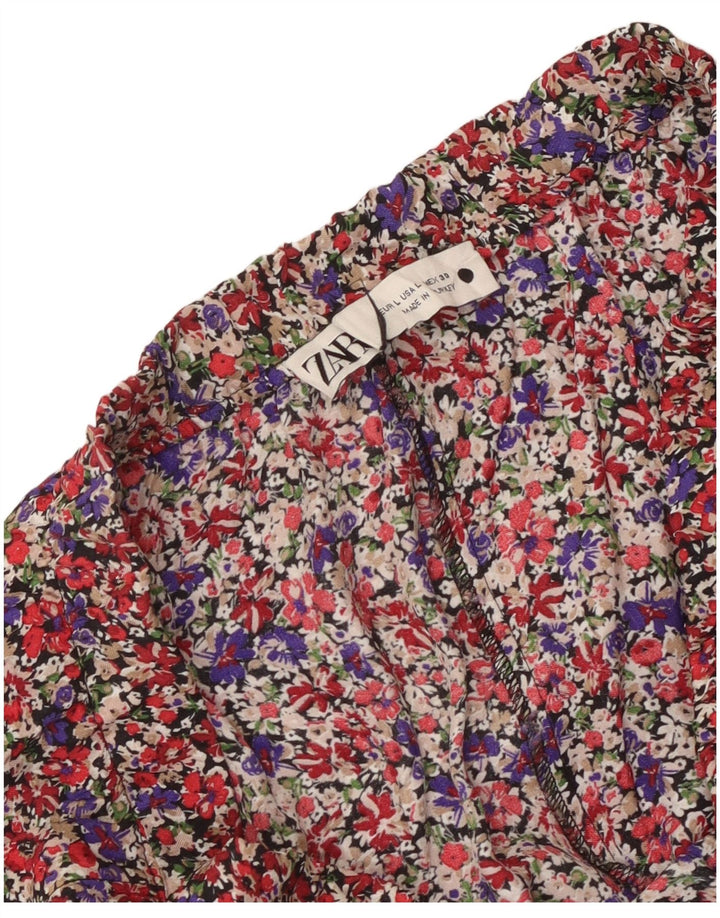 Zara Femme Jupe A-Line Large W32 Multicolore Floral