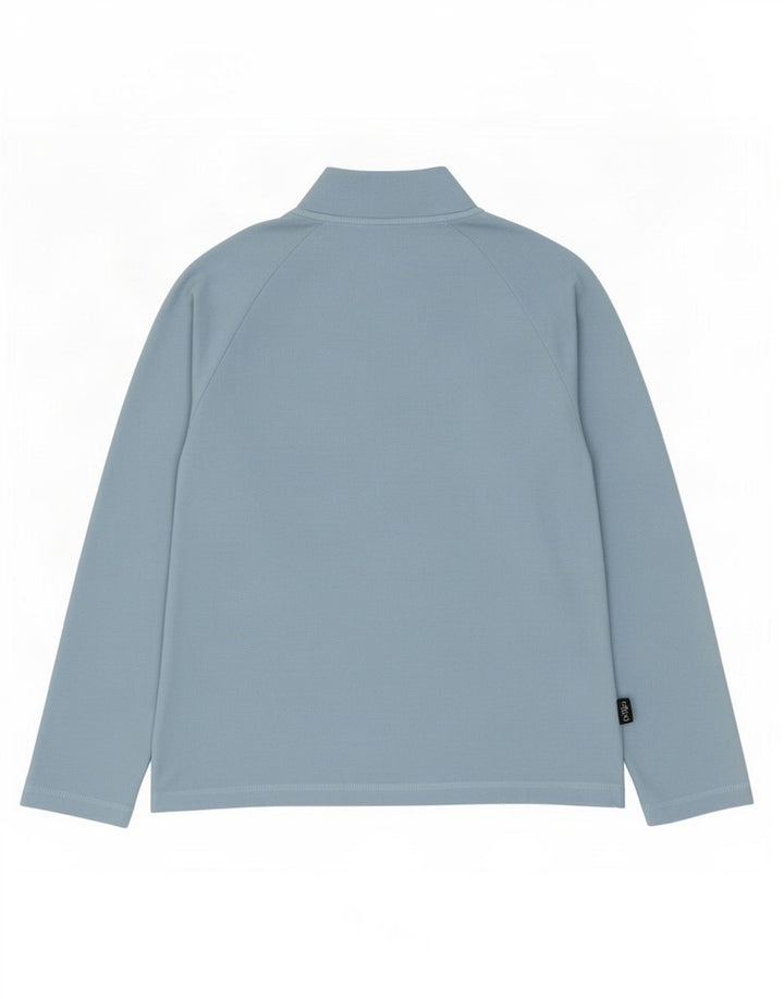 Asics Pull polaire à col zippé pour femme UK 12 Bleu moyen Polyester