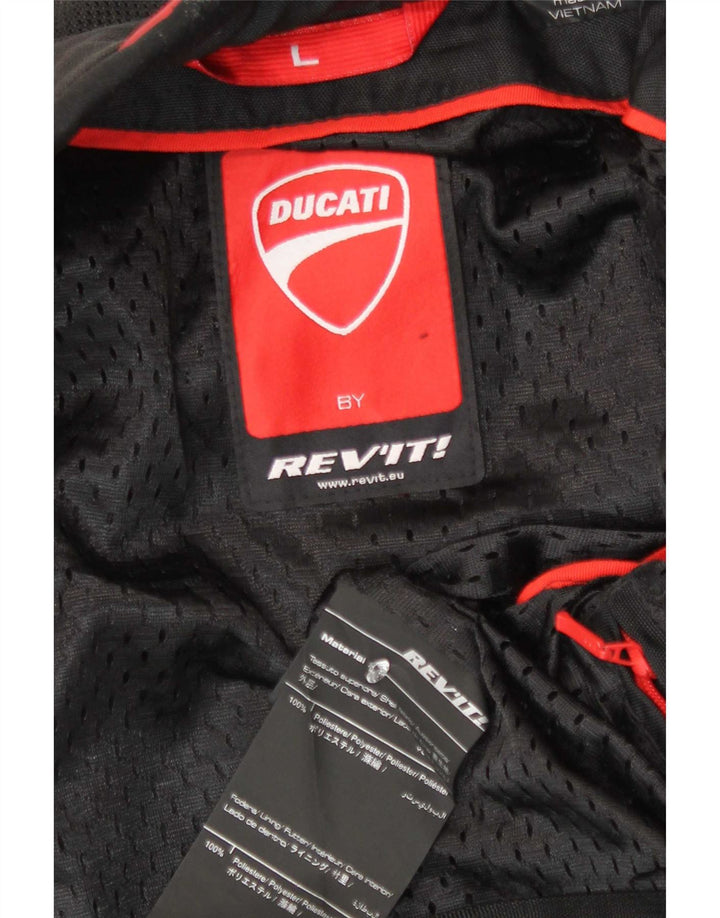 Revit Mens Graphic Racer Jacket UK 40 Large Noir Colourblock Polyester