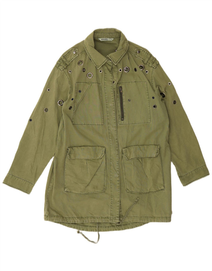 Zara Veste utilitaire militaire surdimensionnée pour femme UK 14 Kaki moyen