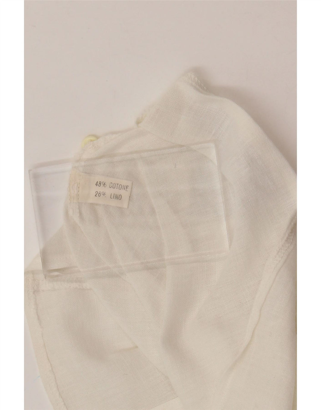 VINTAGE Femme Chemise à manches courtes Blouse UK 12 Coton Blanc Moyen