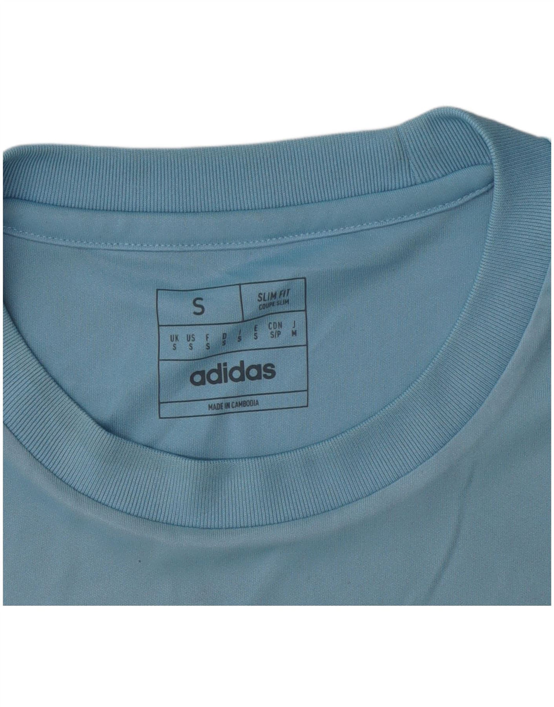 Adidas Hommes Dri Fit Slim T-Shirt Haut Petit Bleu