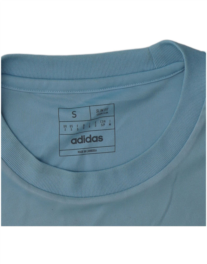 Adidas Hommes Dri Fit Slim T-Shirt Haut Petit Bleu