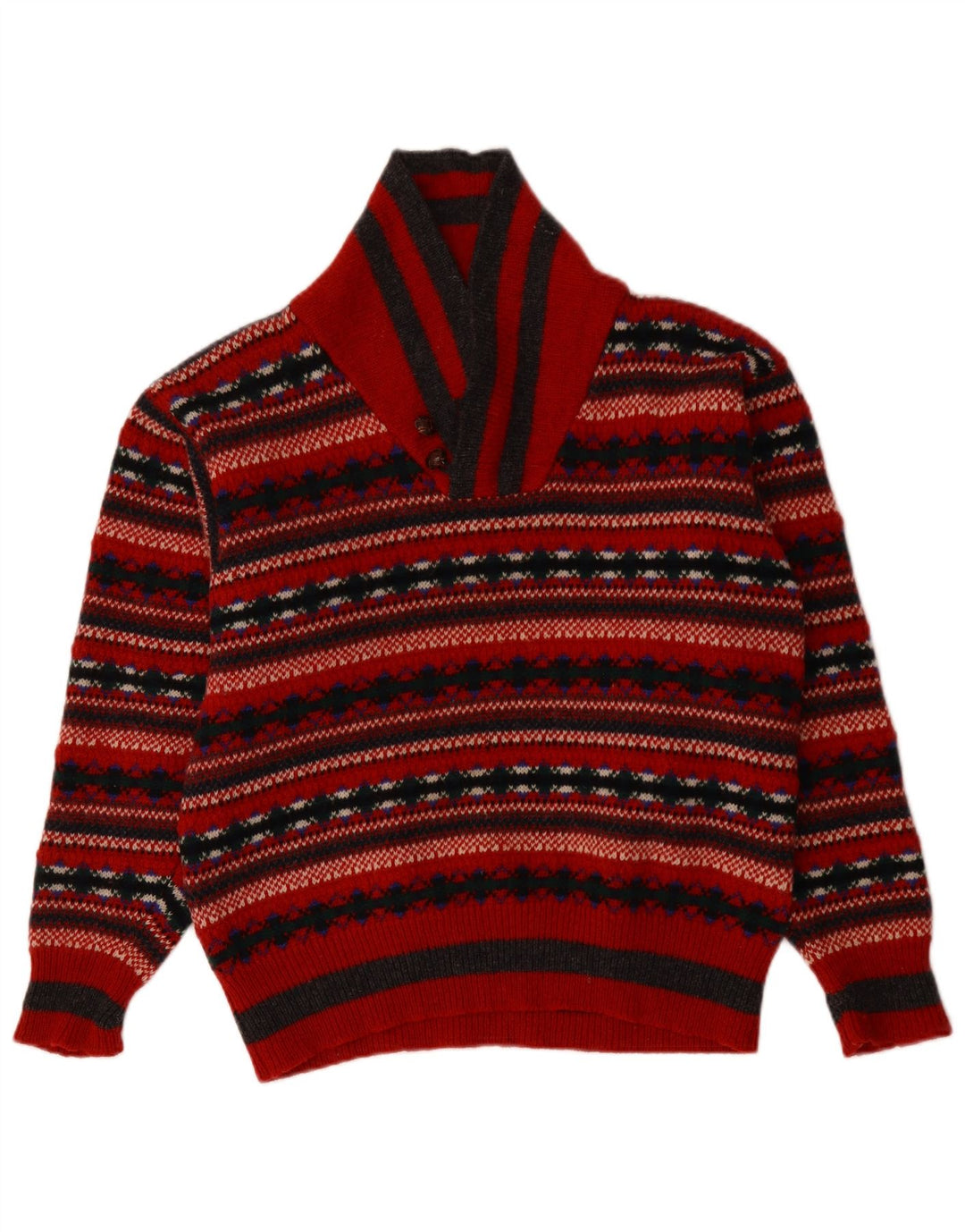 PRINCIPLES Pull à col châle pour femme UK 14 Rouge moyen Fair Isle
