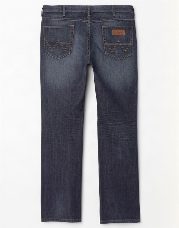 Wrangler Jean droit stretch Arizona pour homme W34 L34 Bleu marine en coton