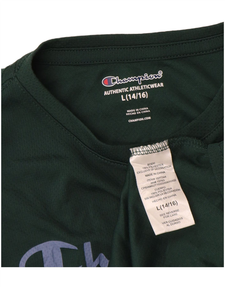 Champion T-Shirt Graphique Garçon 14-15 Ans Grand Vert Polyester
