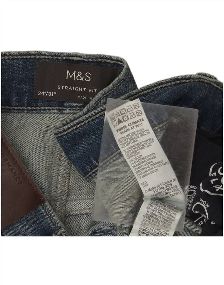 Marks & Spencer Jean droit homme W34 L31 bleu coton