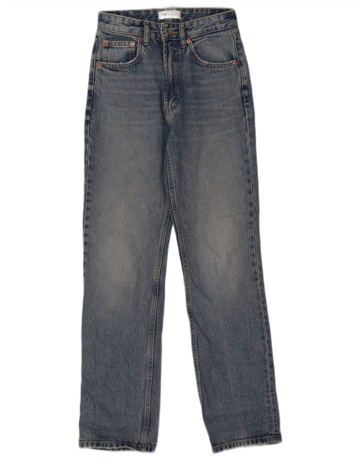 Jean droit femme ZARA EU 34 2XS W24 L30 bleu coton