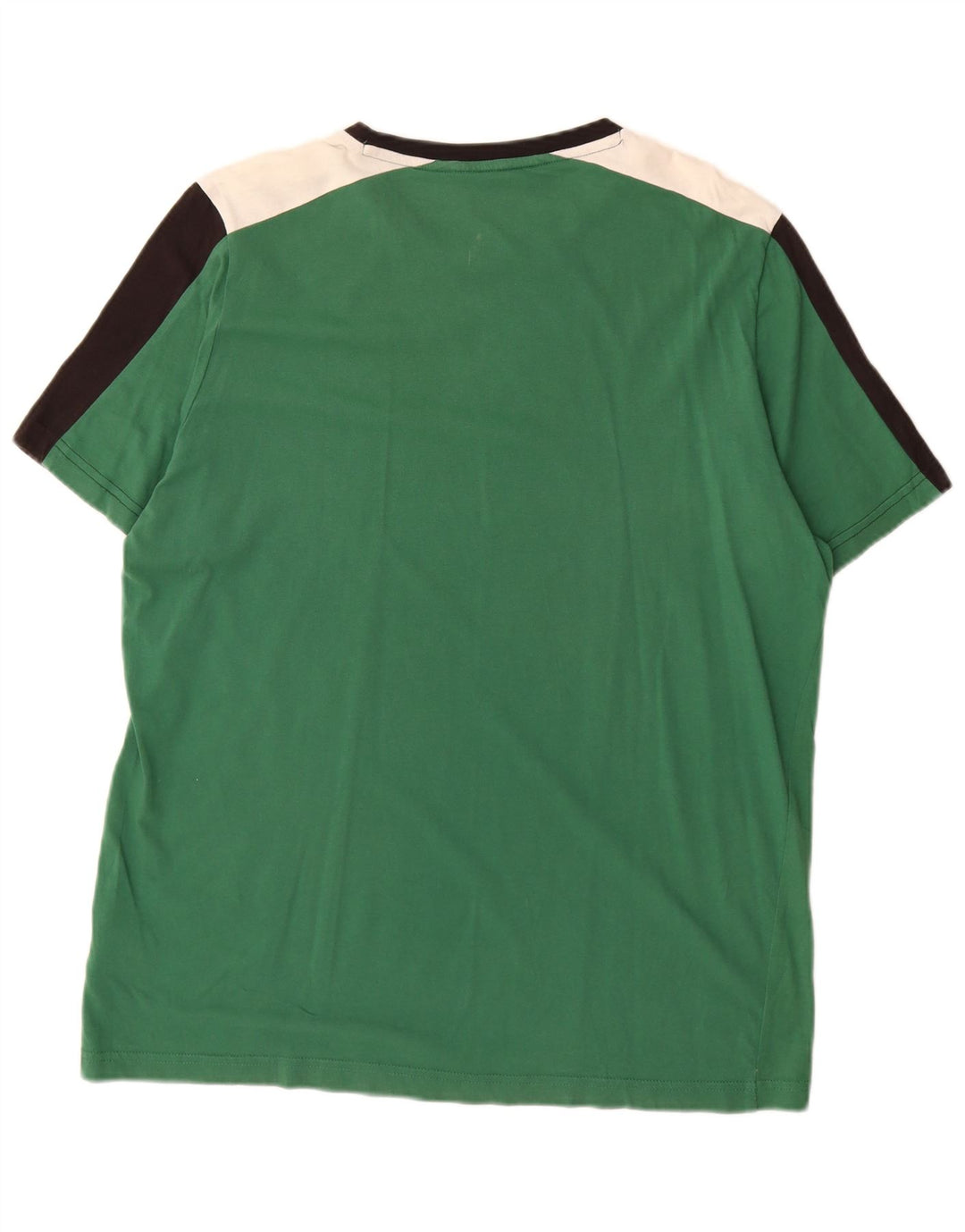 Puma T-Shirt Graphique Homme Vert Large Coton Colorblock