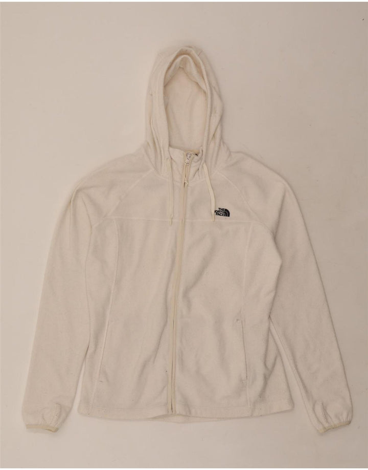 THE NORTH FACE Veste polaire à capuche pour femme UK 16 Large Blanc Polyester