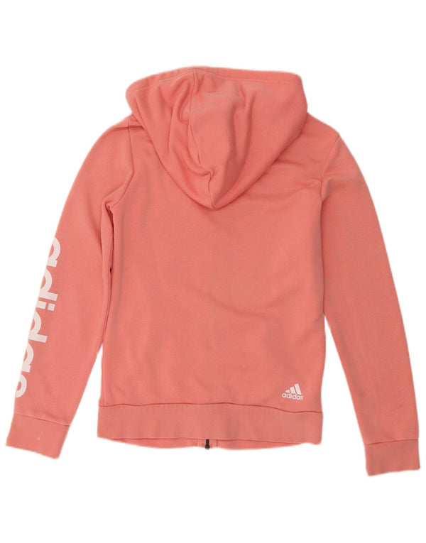 Adidas Pull à capuche zippé graphique pour femme UK 12 Rose moyen