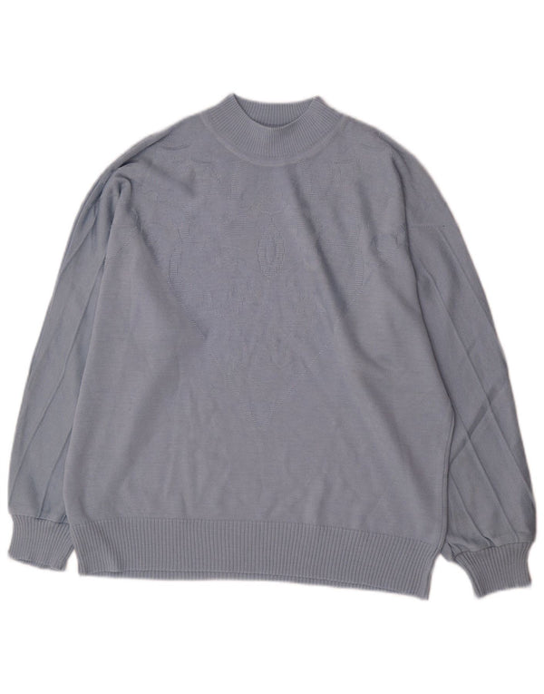 vintage Womens Turtle Neck Jumper Sweater IT 46 Grand Bleu Polyacrylique