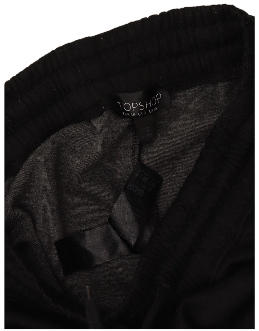 Topshop Pantalon de survêtement pour femme UK 10 Small Noir Colourblock Polyester