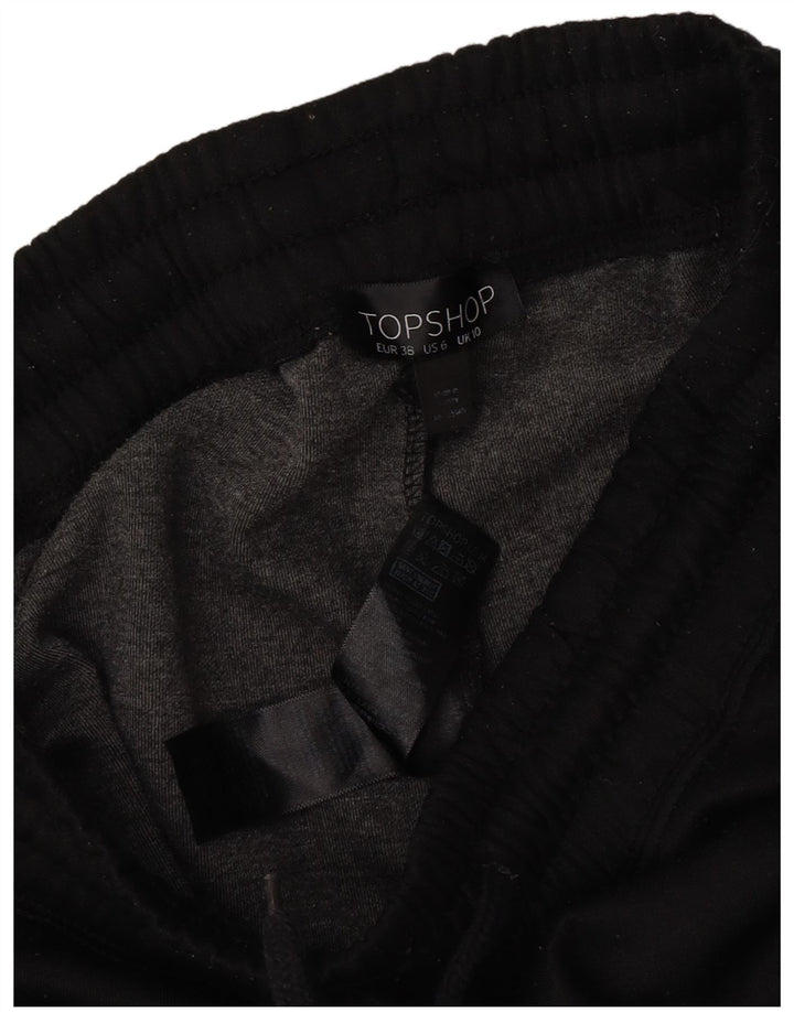 Topshop Pantalon de survêtement pour femme UK 10 Small Noir Colourblock Polyester