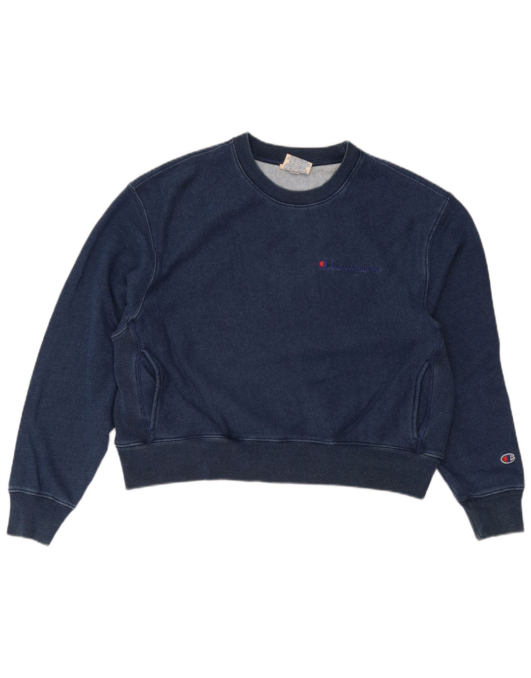 Champion Sweat-shirt court surdimensionné pour femme UK 14 Bleu marine moyen