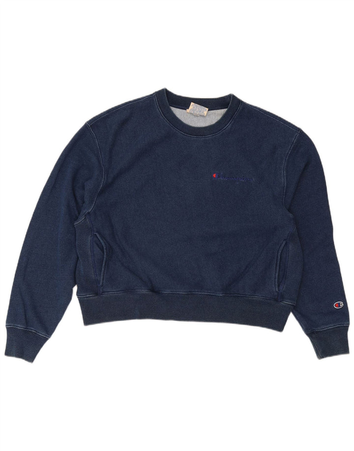 Champion Sweat-shirt court surdimensionné pour femme UK 14 Bleu marine moyen