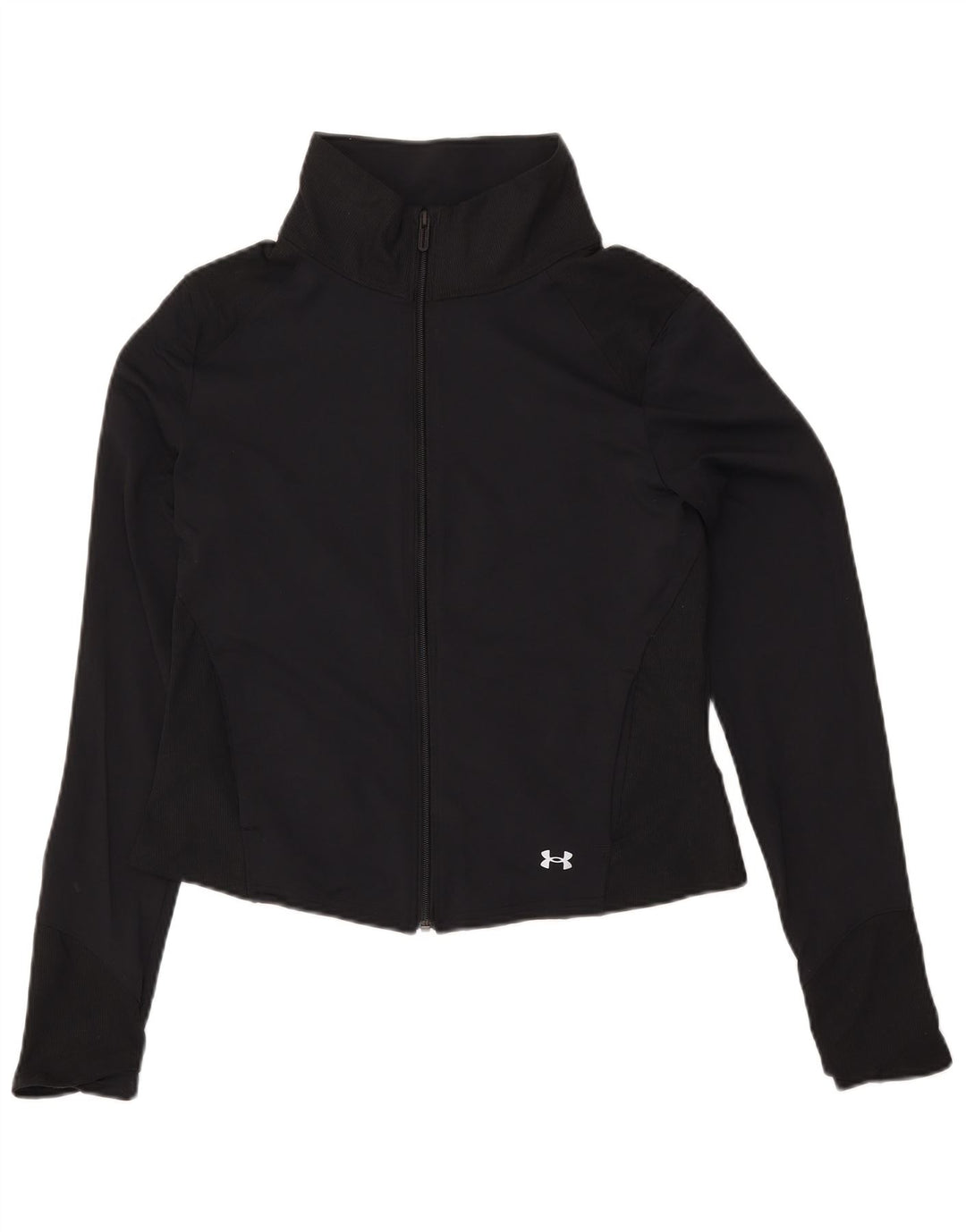 UNDER ARMOUR Veste de survêtement courte pour femme UK 14 Large Noir Nylon