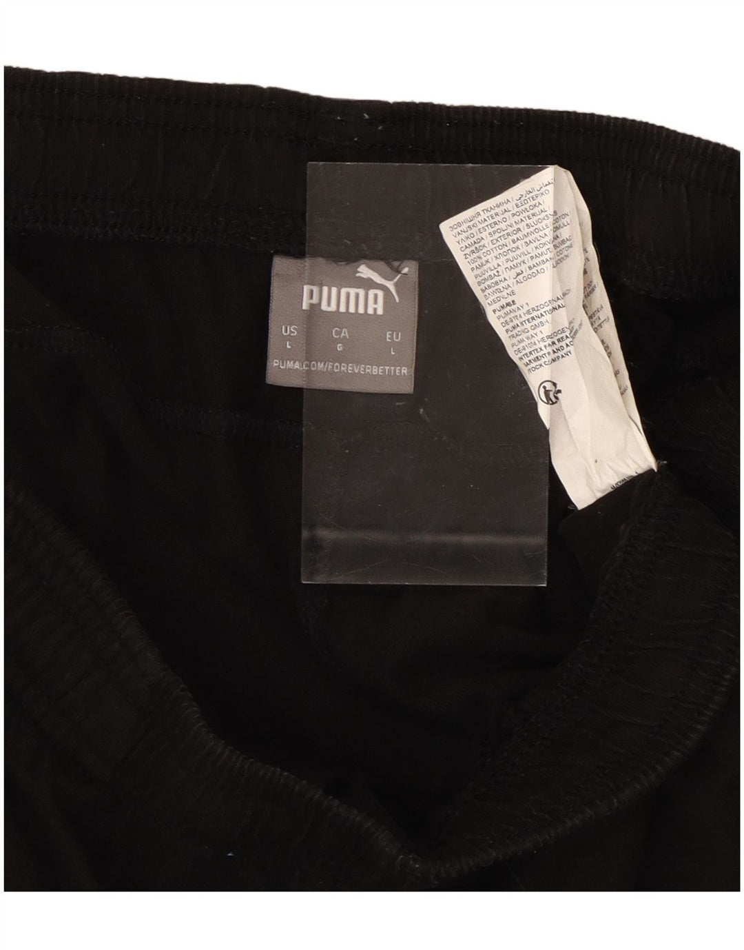 PUMA Short de sport graphique pour hommes, grand, en coton noir
