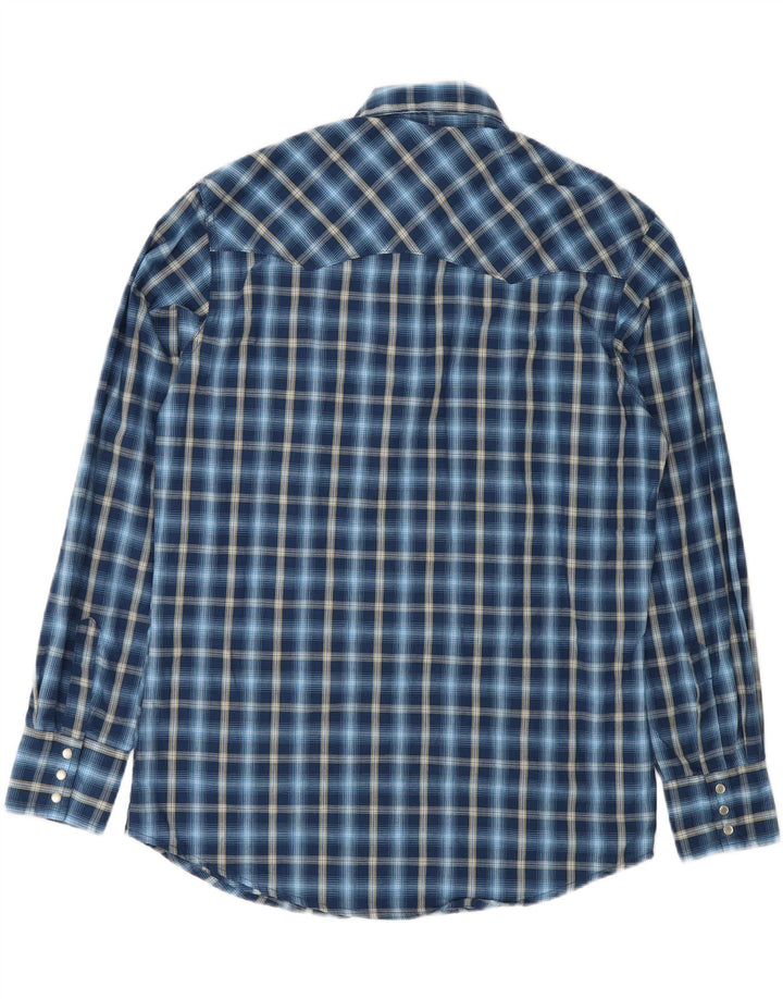 Wrangler Chemise en flanelle pour homme en coton à carreaux bleu marine moyen