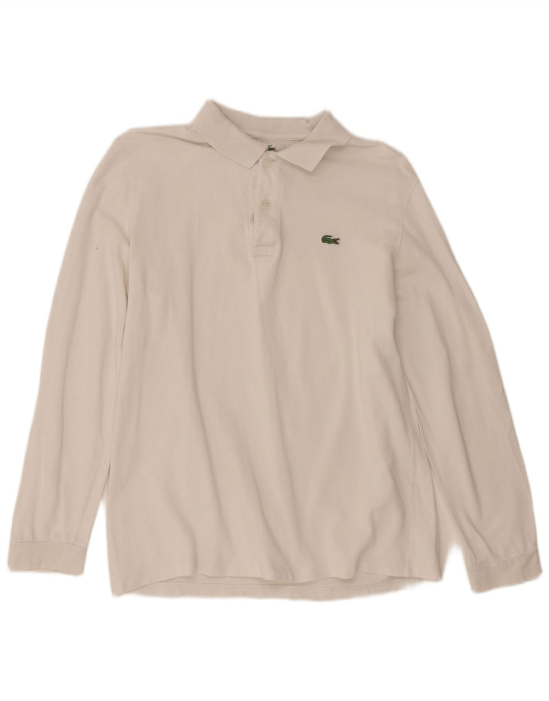 Lacoste Polo à manches longues pour homme Taille 4 Coton blanc moyen