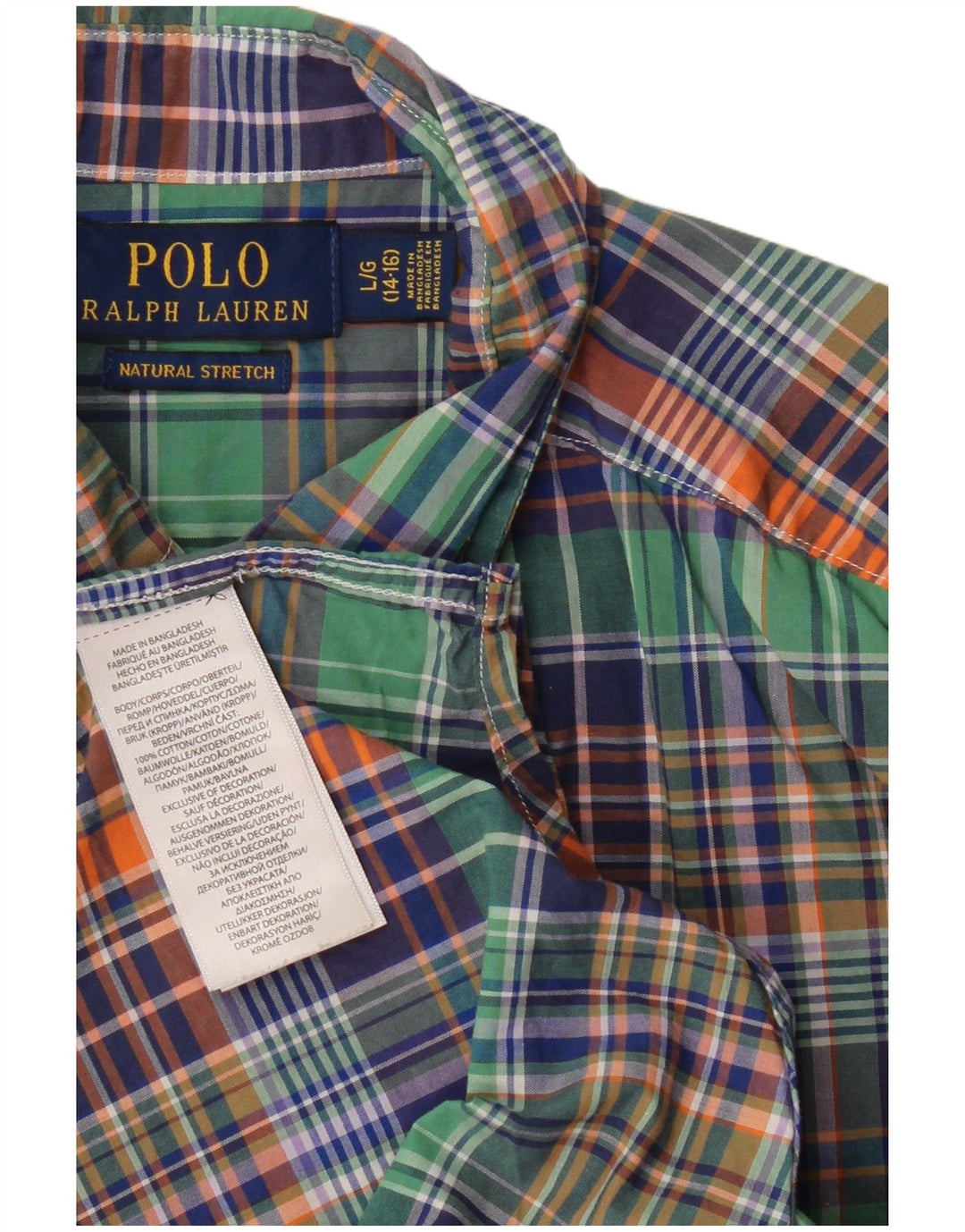 POLO RALPH LAUREN Chemise Garçon 14-15 ans Grand Carreau Multicolore Coton