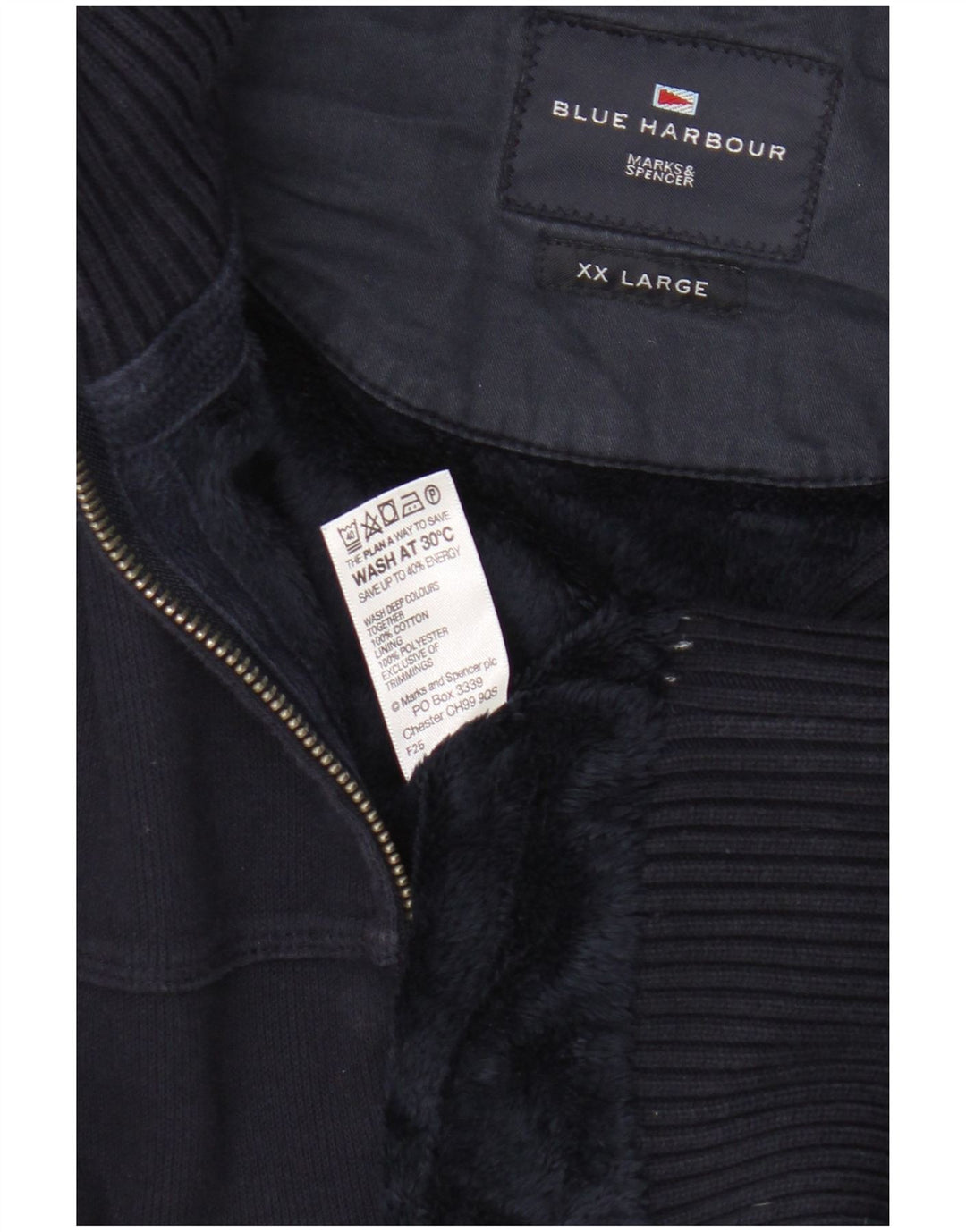 Marks & Spencer Veste de survêtement Blue Harbor pour homme en coton bleu marine 2XL
