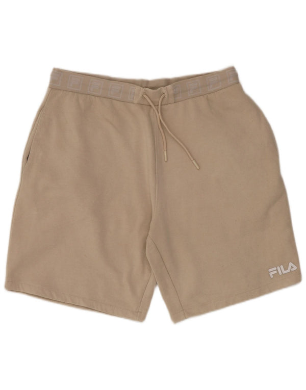 FILA Short de Sport Graphique Homme Large Beige Coton